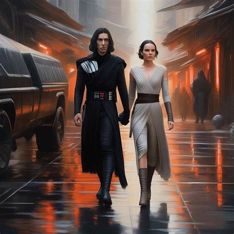 Daisy Ridley as Rey and Adam Driver as Kylo Ren #2 by QuantumReel on ...