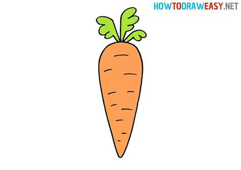 How to Draw a Carrot for Kids - How to Draw Easy | Easy drawings, Carrot drawing, Elementary drawing