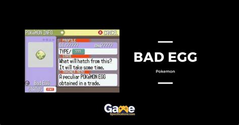 Bad Egg Pokemon - A Horrifying Gen 3 To Gen 6 Glitch - Game Specifications