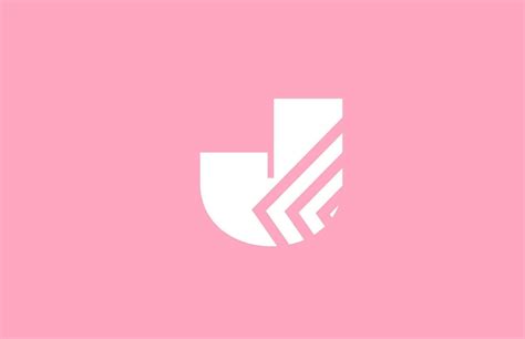 pink geometric J alphabet letter logo icon with line design. Creative ...