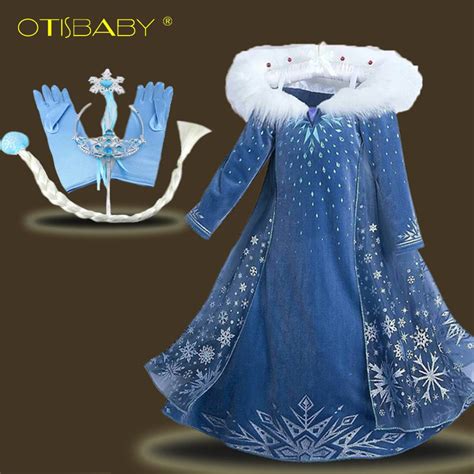 New Hot Winter Autumn Spring Elsa Dress Snow Queen Snowflake Dress with ...