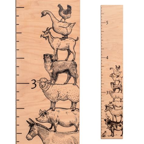 Farm Animals Wooden Growth Chart | Farmhouse Wood Height Chart - Walmart.com - Walmart.com