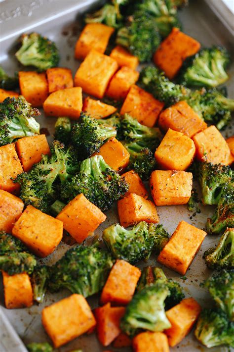 Perfectly Roasted Broccoli and Sweet Potatoes - Eat Yourself Skinny