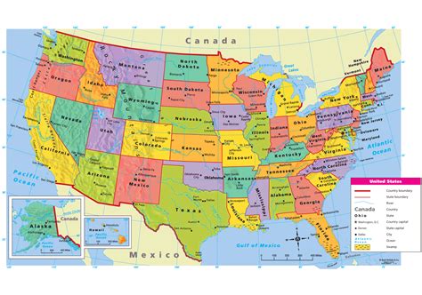 United States Political Map | Moving tips, States and capitals, United ...