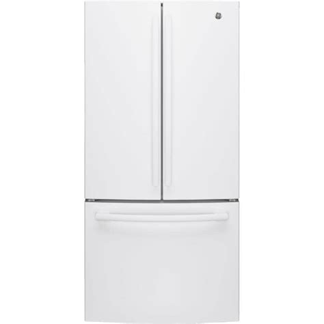 White Ge 33" 18.6 Cu. Ft. French Door Bottom Freezer Refrigerator ...