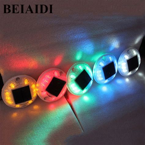 BEIAIDI 5PCS Solar Stairs Step Light 6/10 LEDS Road Pathway Stud Marker ...