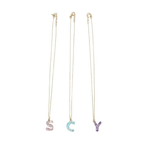 Stone Resin Initial Necklace | Necklaces | GOBIZKOREA.COM