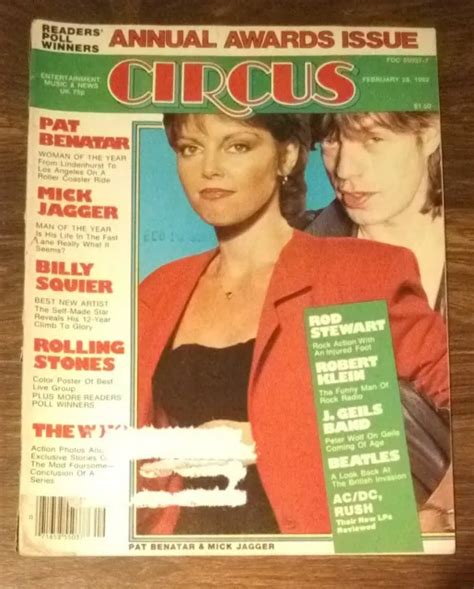 CIRCUS FEB 1982 Pat Benatar / Mick Jagger / Billy Squier / Beatles / AC/DC $19.00 - PicClick