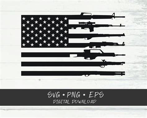 Flag With Guns Svg