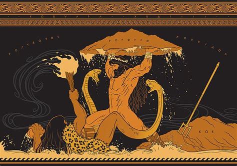 Poseidon Buries Polybotes Art Print by Matthew Kocvara | Greek ...