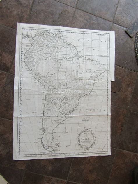 High quality 1777 ORIGINAL Huge Map of South America ...