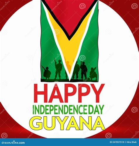 Happy Independence Day Guyana Wallpaper with Waving Flag. Abstract ...