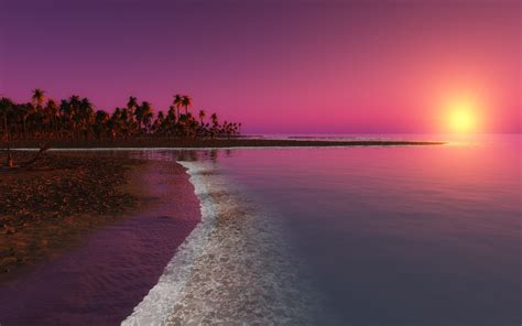 Digital Coastal Beach Sunset, HD Nature, 4k Wallpapers, Images ...