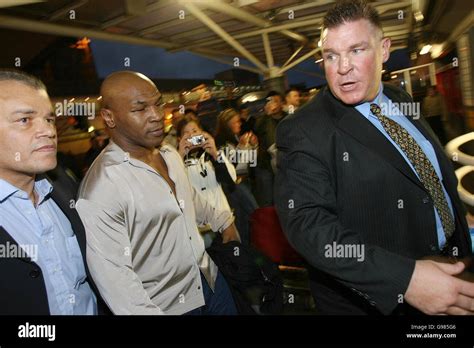 Former World Heavyweight Boxing Champion Mike Tyson accompanied by Irish Boxer Joe Egan (right ...