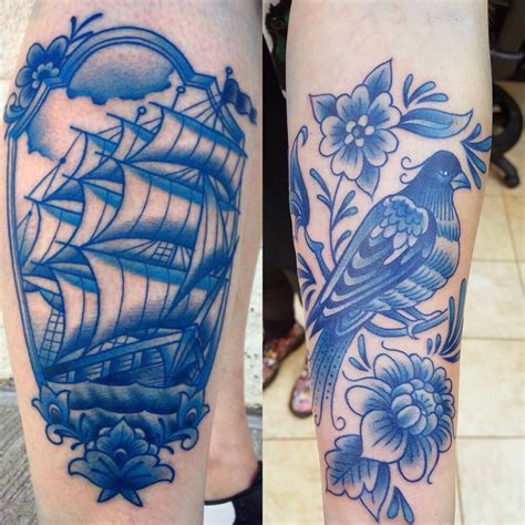 My first and second Delft Blue tattoos by Jon Squires, Urge 2 Tattoo ...