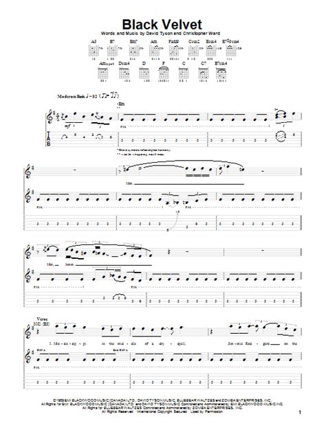 Black Velvet by Alannah Myles - Guitar Tab - Guitar Instructor