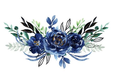 Dark Blue Flowers Clipart