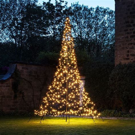 4m Warm White LED Outdoor Fairy Bell Christmas Tree | Lights4fun.co.uk