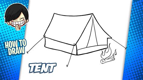 How to draw a Tent step by step - YouTube