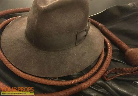 Indiana Jones And The Raiders Of The Lost Ark Indy's Hat, Bullwhip, and Fedora replica movie prop