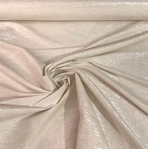 Raw silk 48 wide Beautiful ivory color noil silk with matalic silver ...