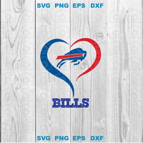 Buffalo bills Heart svg Open Heart Buffalo bills American Football svg