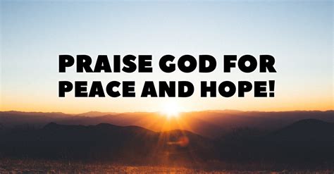 Praise God for Peace and Hope! – Searching Daily