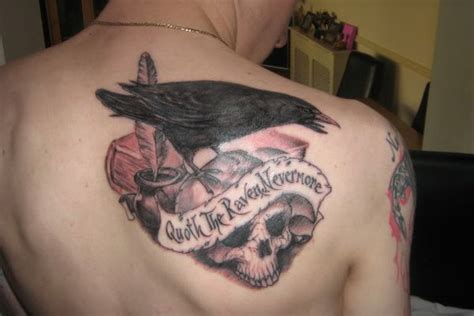 20 Edgar Allan Poe Raven Tattoo Ideas With "Nevermore" | Raven tattoo ...