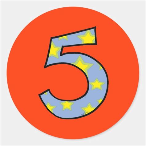 Number 5 Stickers | Zazzle