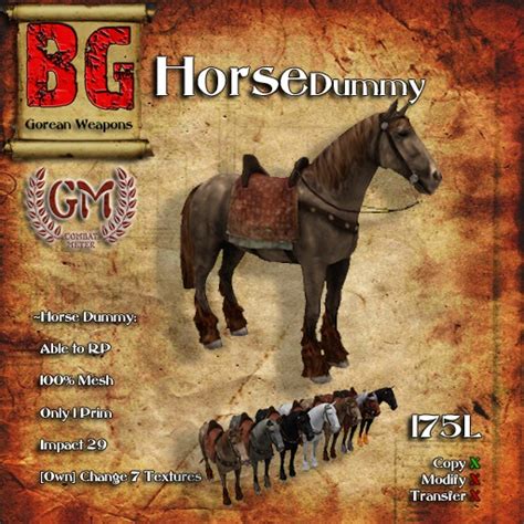 Second Life Marketplace - ..::BG::.. Horse Dummy