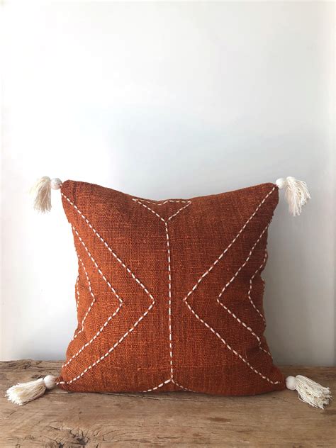 Burnt orange decor | Aztec House | Burnt orange pillows, Orange pillows, Boho cushions