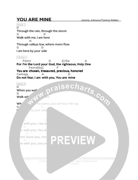 You Are Mine Chords (Tommy Walker) - PraiseCharts