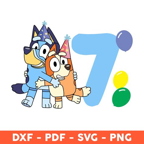 Bluey And Bingo Hug Happy Birthday Seven, Of The Birthday Sv - Inspire ...