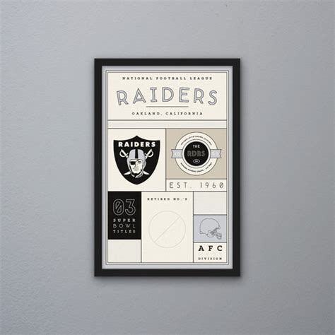 Oakland Raiders Stats Print | Etsy | Oakland raiders, Sports prints ...