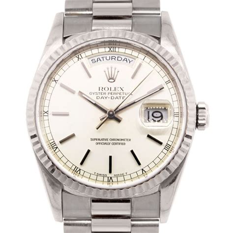 Rolex 18239 Day Date 18k White Gold Presidential Watch