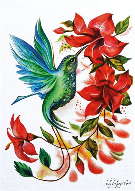 Bird And Flower Art