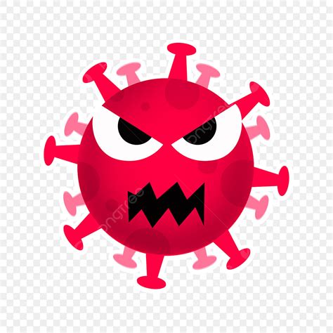 Gambar Bentuk Virus Kartun Tubuh Merah, Kuman Clipart, Sel Virus Yang ...