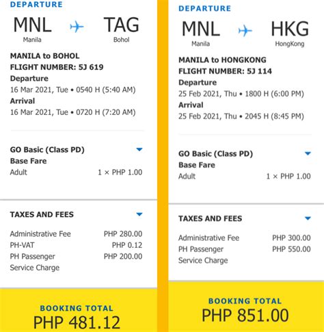 Cebu Pacific Piso Fare Tickets