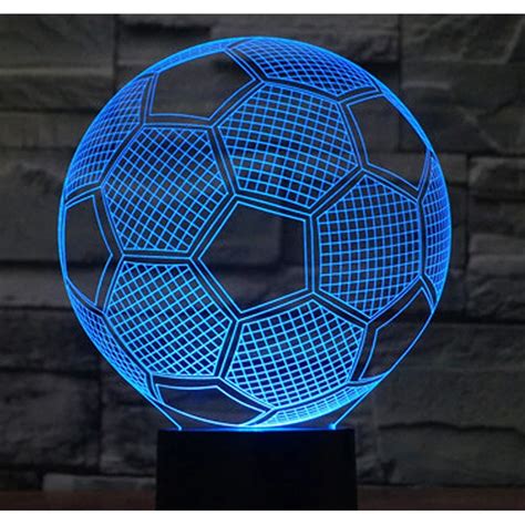 3D LED Night Lights Football Soccer with 7 Colors Light for Home ...