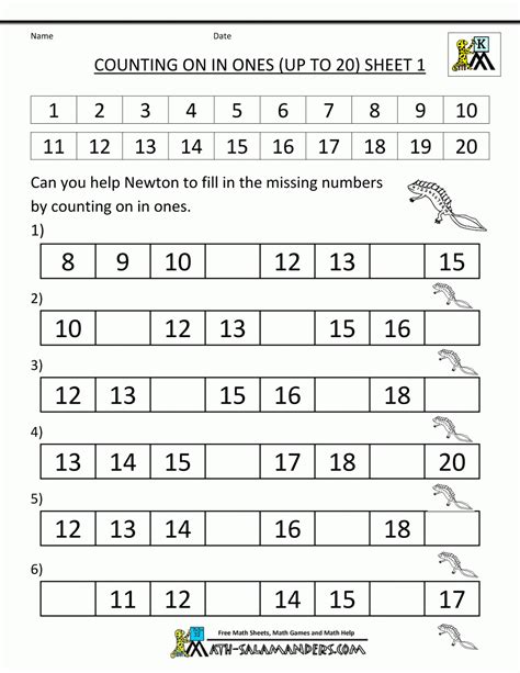 counting 1 50 interactive worksheet - counting to ten worksheets kindergarten | counting ...