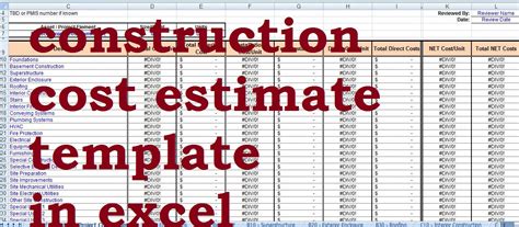 construction cost estimate template in excel - Civil engineering program