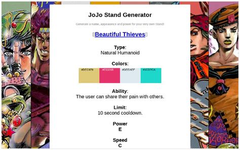 JoJo Stand Generator