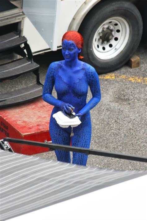 PHOTOS: New photos of Jennifer Lawrence in full costume as Mystique in ...