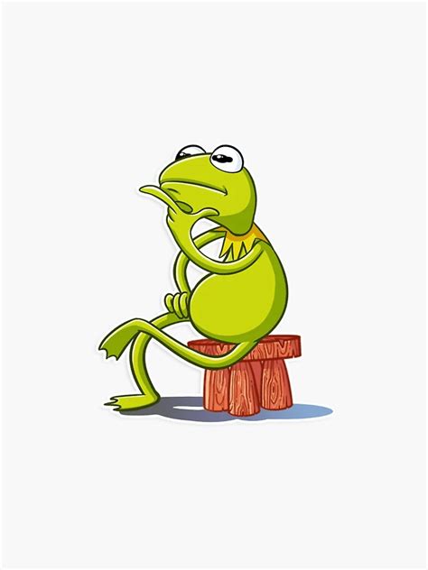 "Kermit the frog thinking meme" Sticker for Sale by Omeris | Redbubble