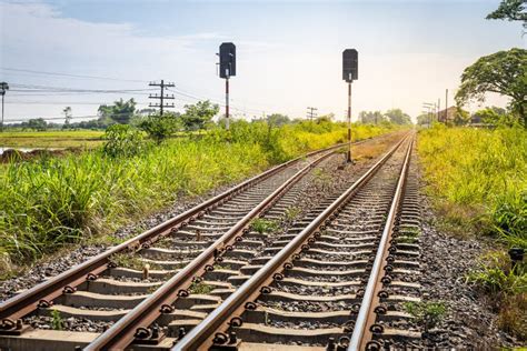 Double-track railway stock image. Image of economy, development - 14701961