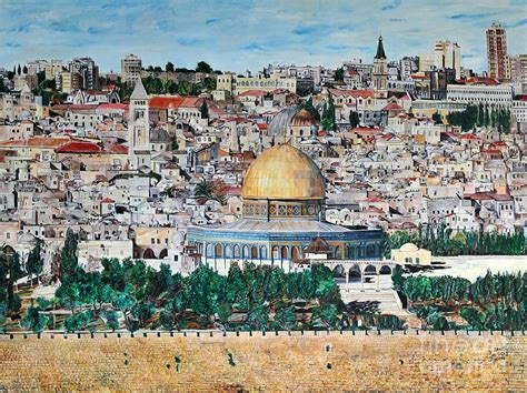 A Panoramic View Of Jerusalem Painting by Abraham Zimmermann