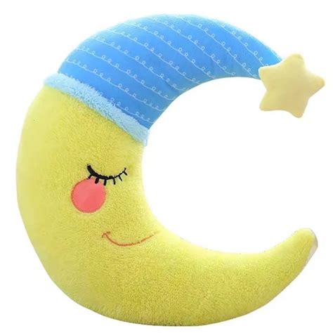 Lovely Stuffed Moon Shape Pillow Soft Colorful Plush Toys for Kids Baby Cushion Nice Sofa Pillow ...