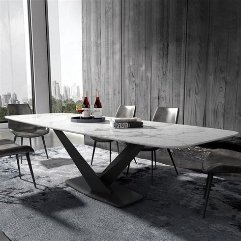 Modern Rectangular 63 in 2020 | Modern marble dining tables, Dining ...