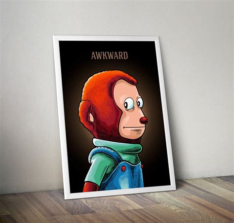 Awkward Funny Monkey Meme Poster Funny Memes Funny Present - Etsy