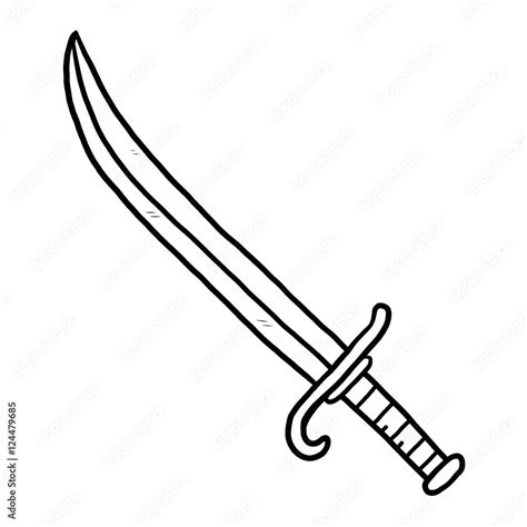 Vecteur Stock sword / cartoon vector and illustration, black and white ...